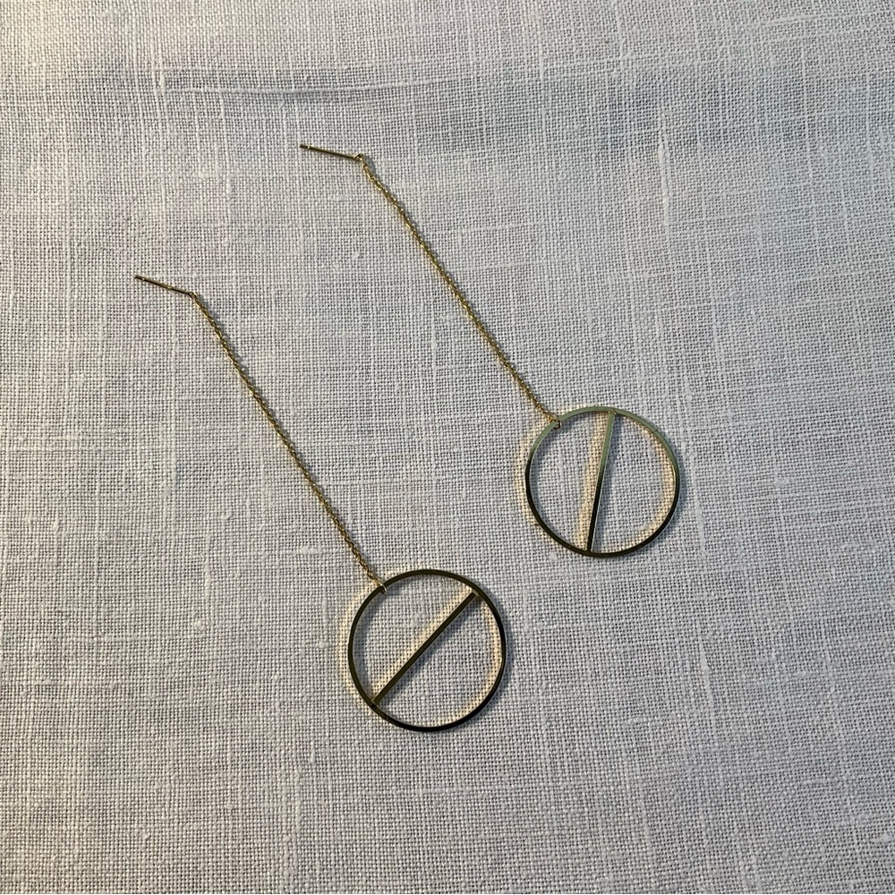 Elegant Gold Drop Threader Earrings